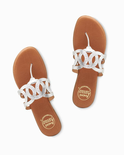 Tommy Bahama | André Assous Nature Featherweights™ Metallic Sandals / Silver