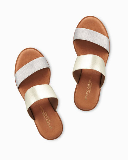 Tommy Bahama | André Assous Gwenn Elastic Wedge Sandals / Silver