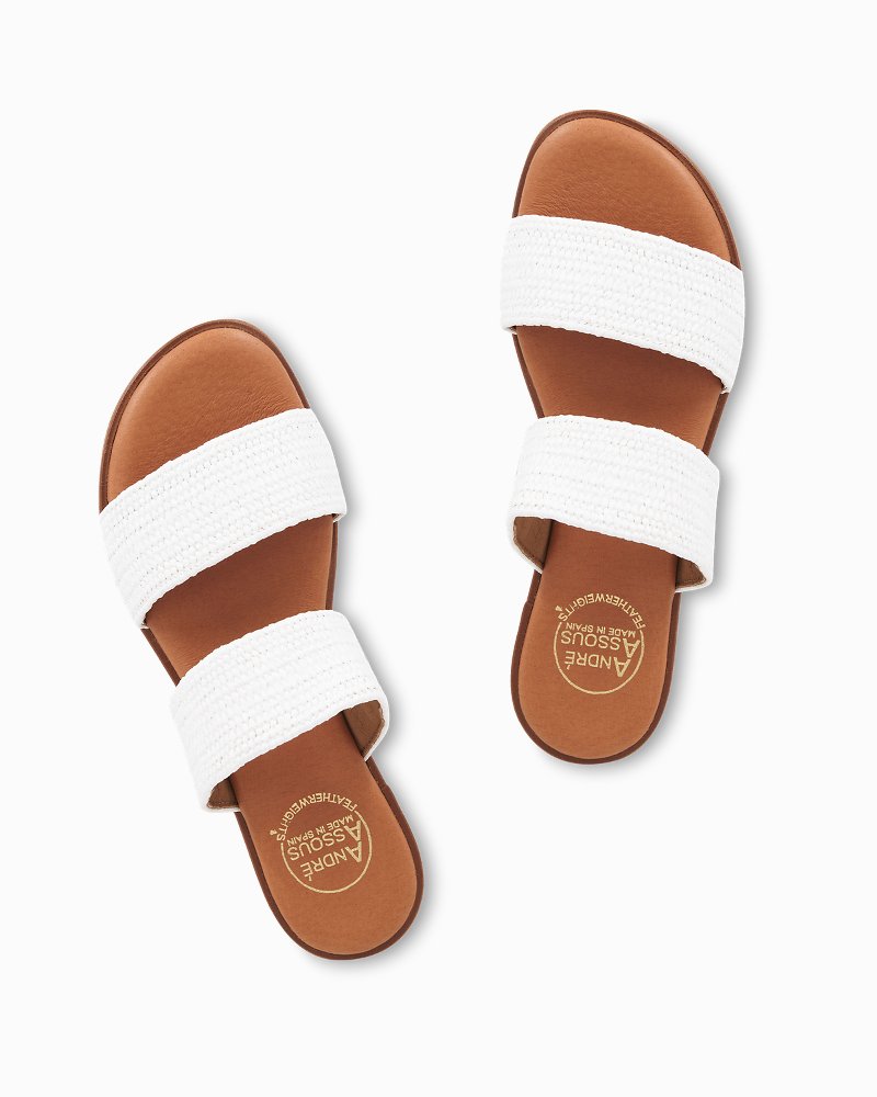 Tommy Bahama | André Assous Galia Stretch Raffia Sandals / White