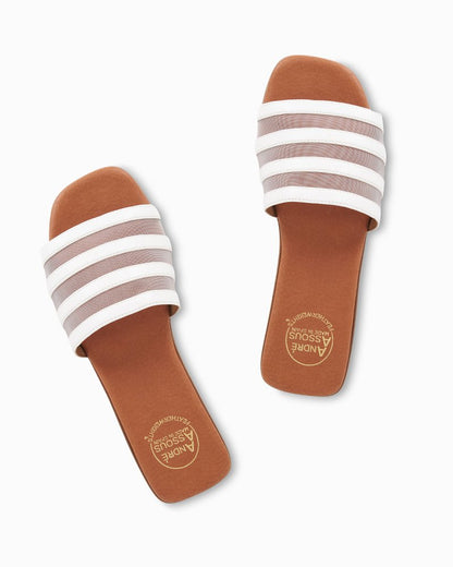 Tommy Bahama | André Assous Kaila Nappa Leather & Mesh Sandals / White