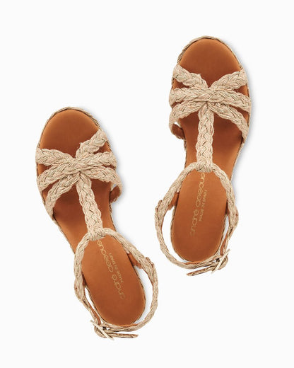 Tommy Bahama | André Assous Madina Raffia Wedge Sandals / Gold