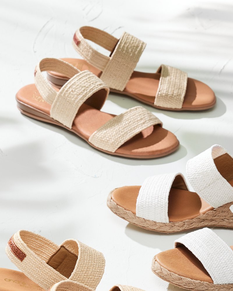 Tommy Bahama | André Assous Nigella Stretch Raffia Featherweights™ Sandals / Natural