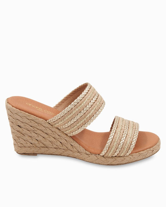 Tommy Bahama | André Assous Nolita Raffia Wedge Sandals / Natural/Platino Stripe