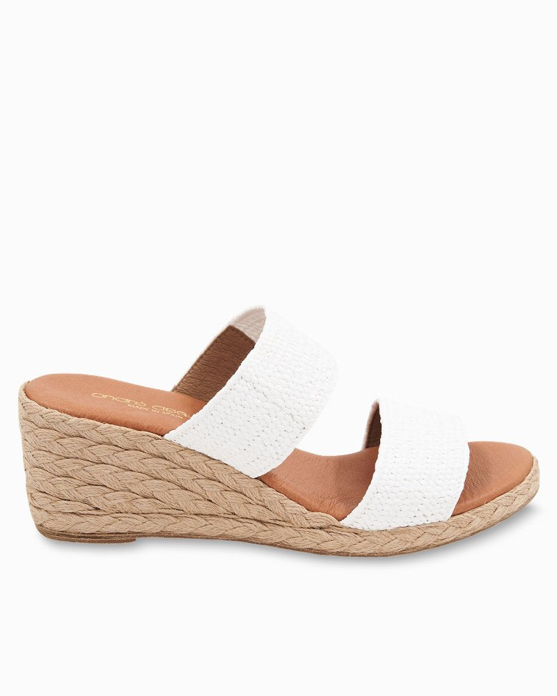 Tommy Bahama | André Assous Nori Stretch Raffia Wedge Sandals / White