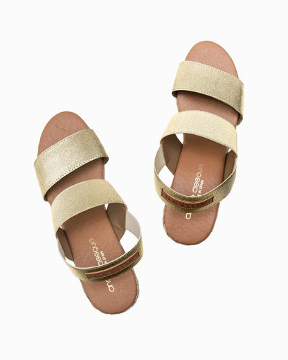 Tommy Bahama | André Assous Allison Elastic Wedge Sandals / Platinum
