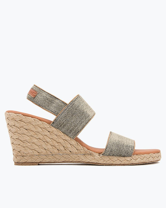 Tommy Bahama | André Assous Allison Elastic Wedge Sandals / Black/Beige