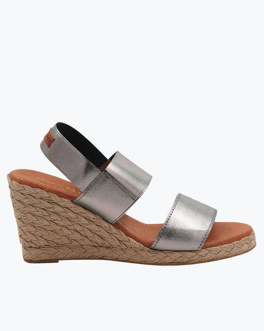 Tommy Bahama | André Assous Allison Elastic Wedge Sandals / Pewter