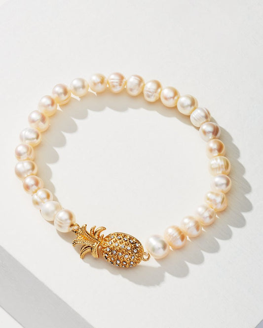 Tommy Bahama | Tropical Blooms Pearl Stretch Bracelet / Gold