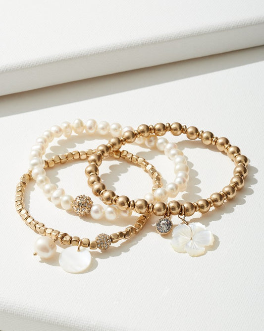 Tommy Bahama | Island Essence Stretch Charm Bracelet Set / Gold