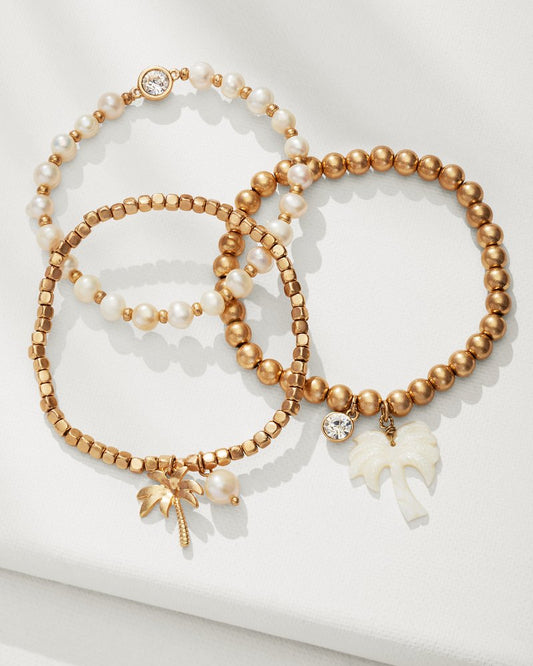 Tommy Bahama | Kihei Collection Stretch Charm Bracelet Set / Gold
