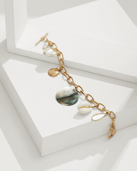Tommy Bahama | Seaside Link Shell Charm Bracelet / Gold