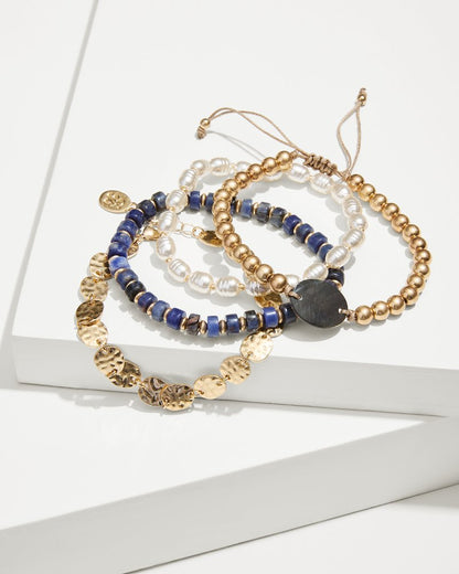 Tommy Bahama | Indigo Shore Mixed Materials Bracelet Set / Gold