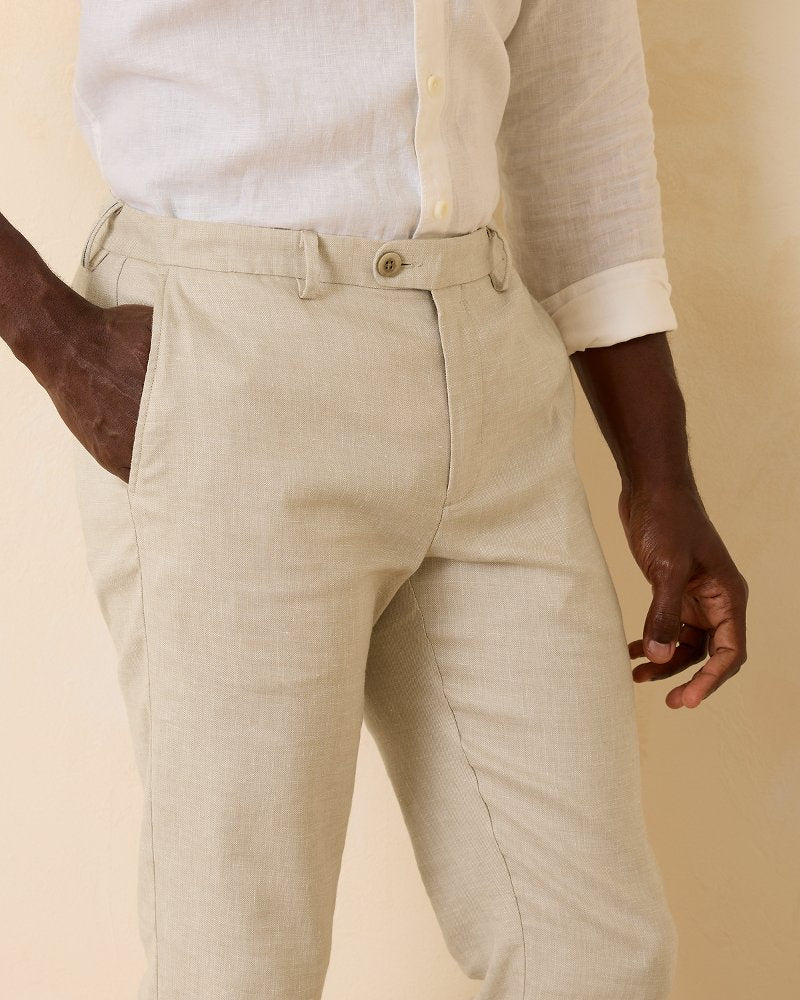 Tommy Bahama | Big & Tall Latigo Beach Linen-Blend Flat-Front Pants / Stone Khaki