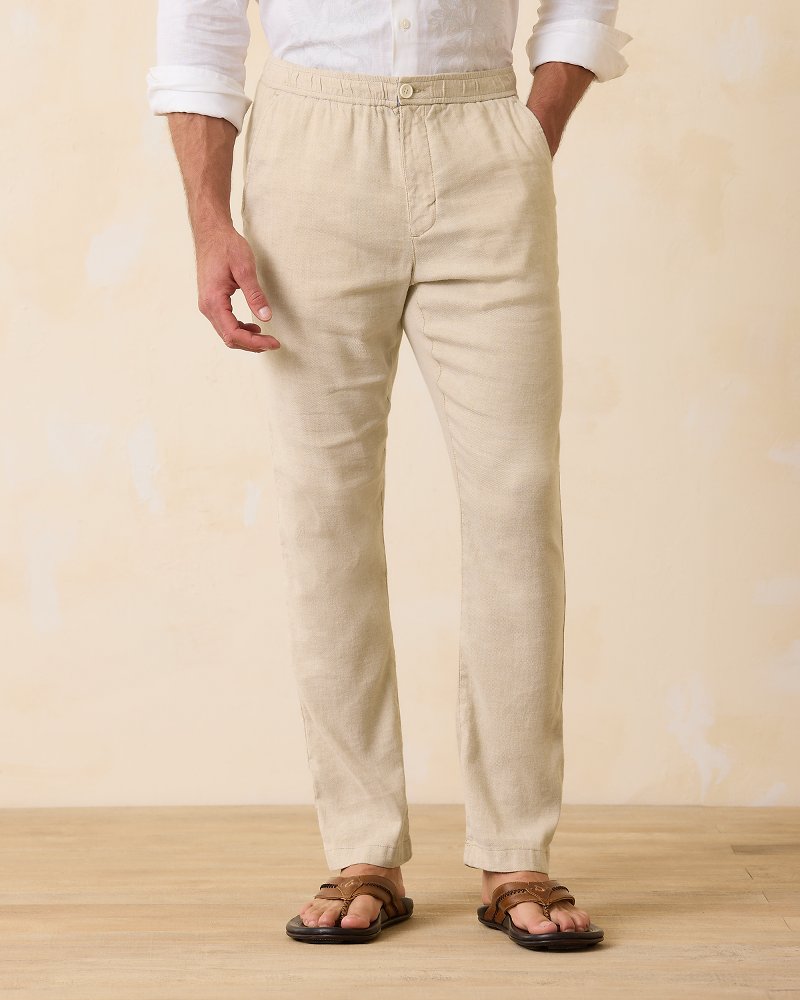 Tommy Bahama | Big & Tall Beach Coast Linen-Blend Elastic-Waist Pants / Stone Khaki
