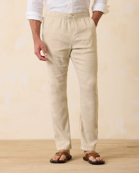 Tommy Bahama | Big & Tall Beach Coast Linen-Blend Elastic-Waist Pants / Stone Khaki
