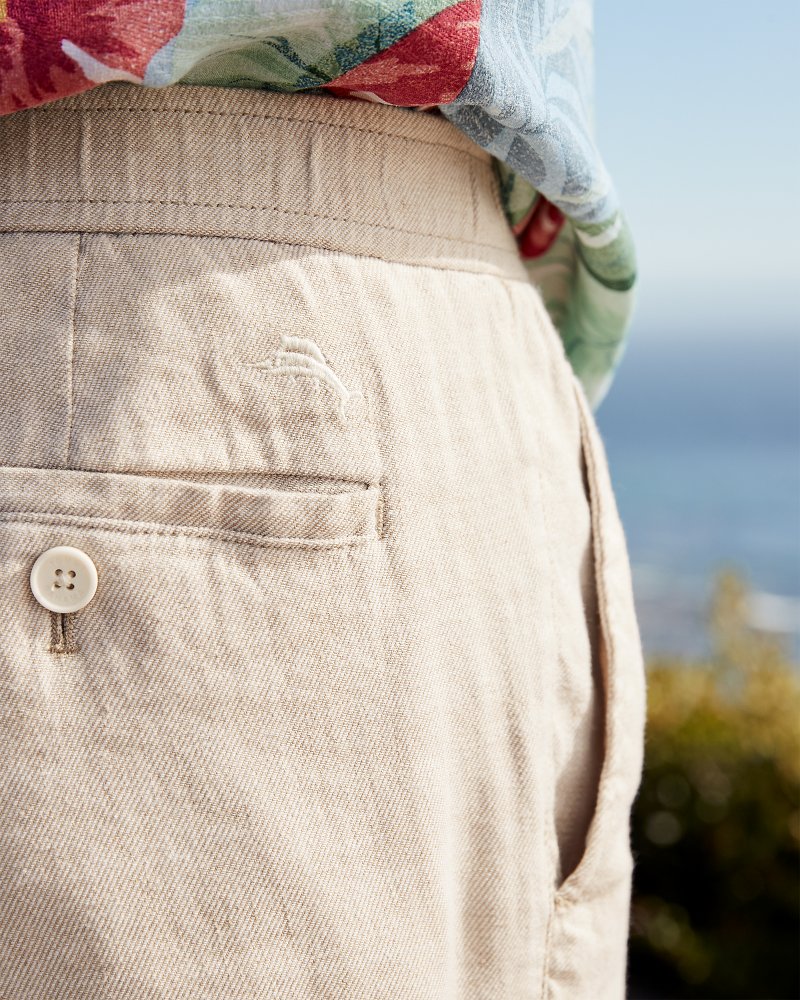 Tommy Bahama | Big & Tall Beach Coast Linen-Blend Elastic-Waist Pants / Stone Khaki