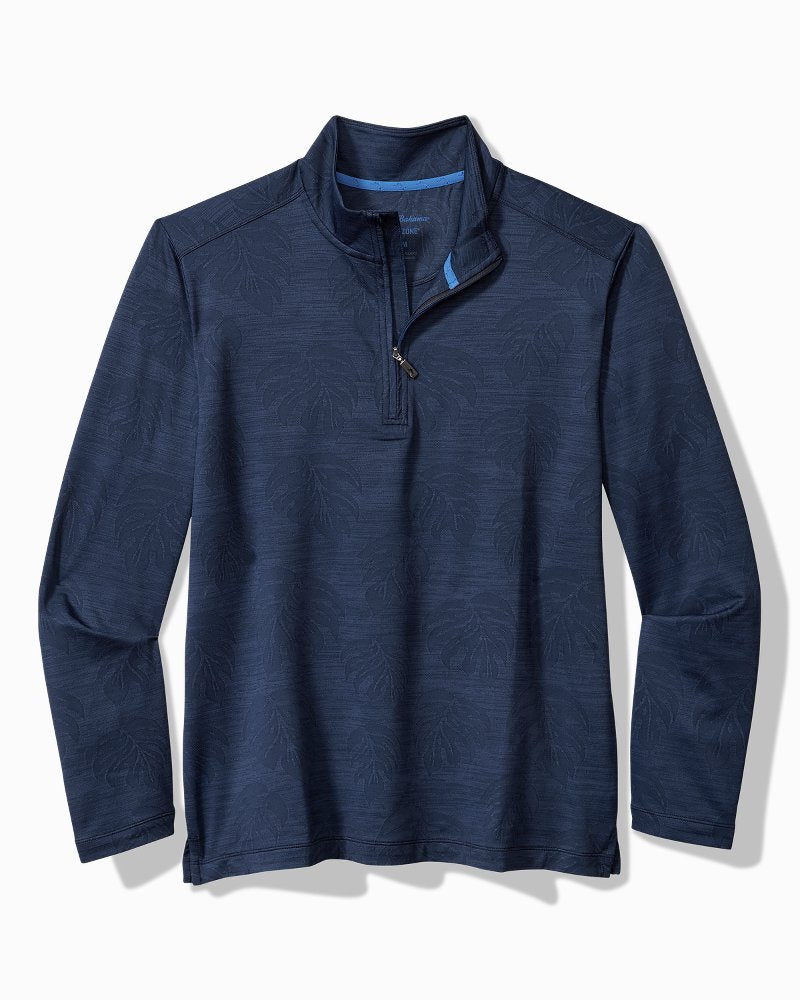 Tommy Bahama | Big & Tall Monstera Fade IslandZone® Half-Zip Sweatshirt / Blue Note
