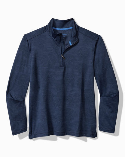 Tommy Bahama | Big & Tall Monstera Fade IslandZone® Half-Zip Sweatshirt / Blue Note