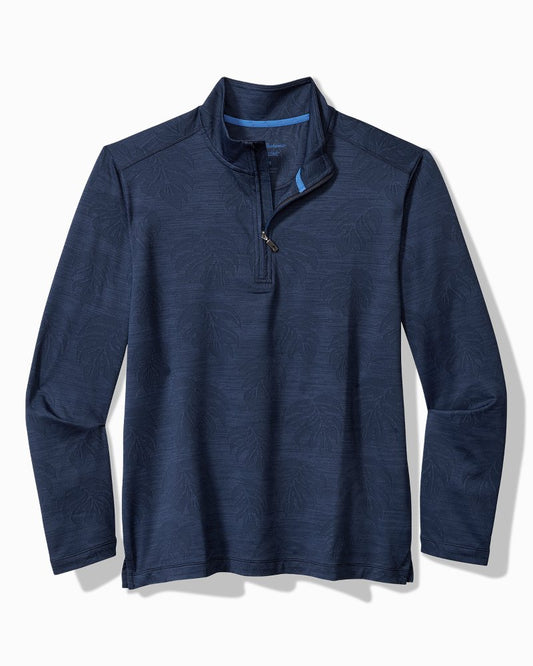 Tommy Bahama | Big & Tall Monstera Fade IslandZone® Half-Zip Sweatshirt / Blue Note