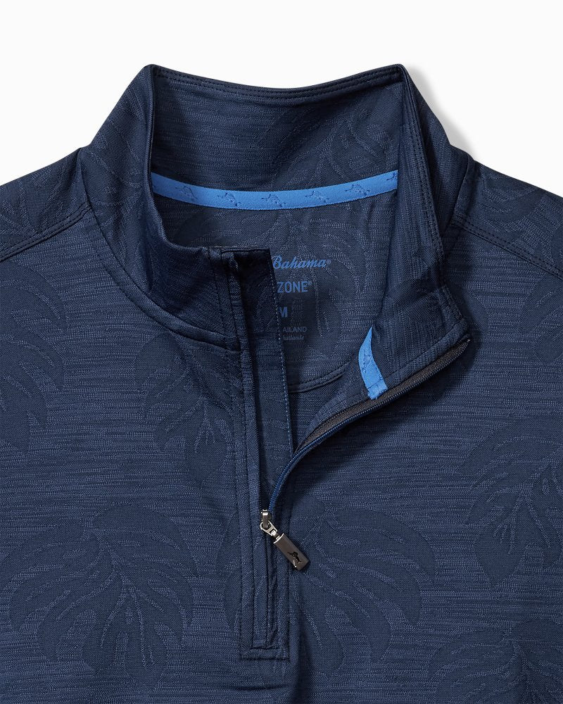 Tommy Bahama | Big & Tall Monstera Fade IslandZone® Half-Zip Sweatshirt / Blue Note
