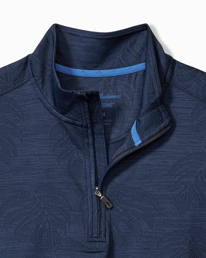 Tommy Bahama | Big & Tall Monstera Fade IslandZone® Half-Zip Sweatshirt / Blue Note