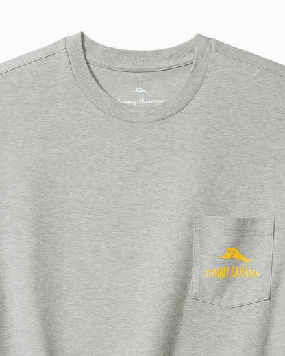 Tommy Bahama | Big & Tall Old Dog, Cue Tricks Graphic Pocket T-Shirt / Grey Heather