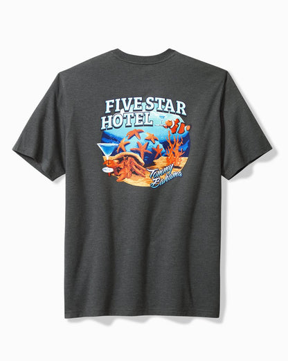 Tommy Bahama | Big & Tall Five Star Hotel Graphic T-Shirt / Coal Heather