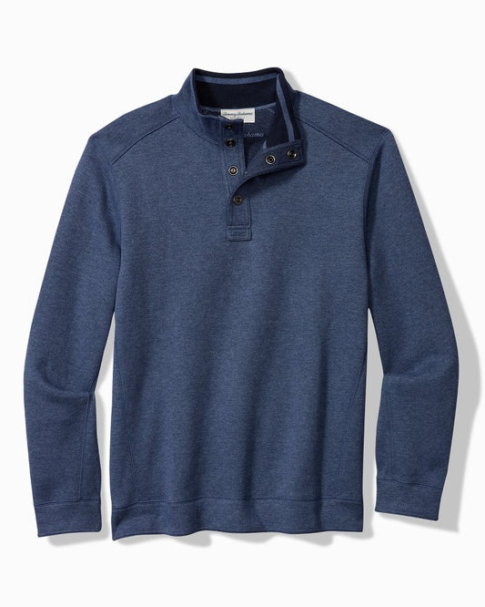 Tommy Bahama | Big & Tall Flip Coast Reversible Snap Mock Sweatshirt / Blue Note Heather
