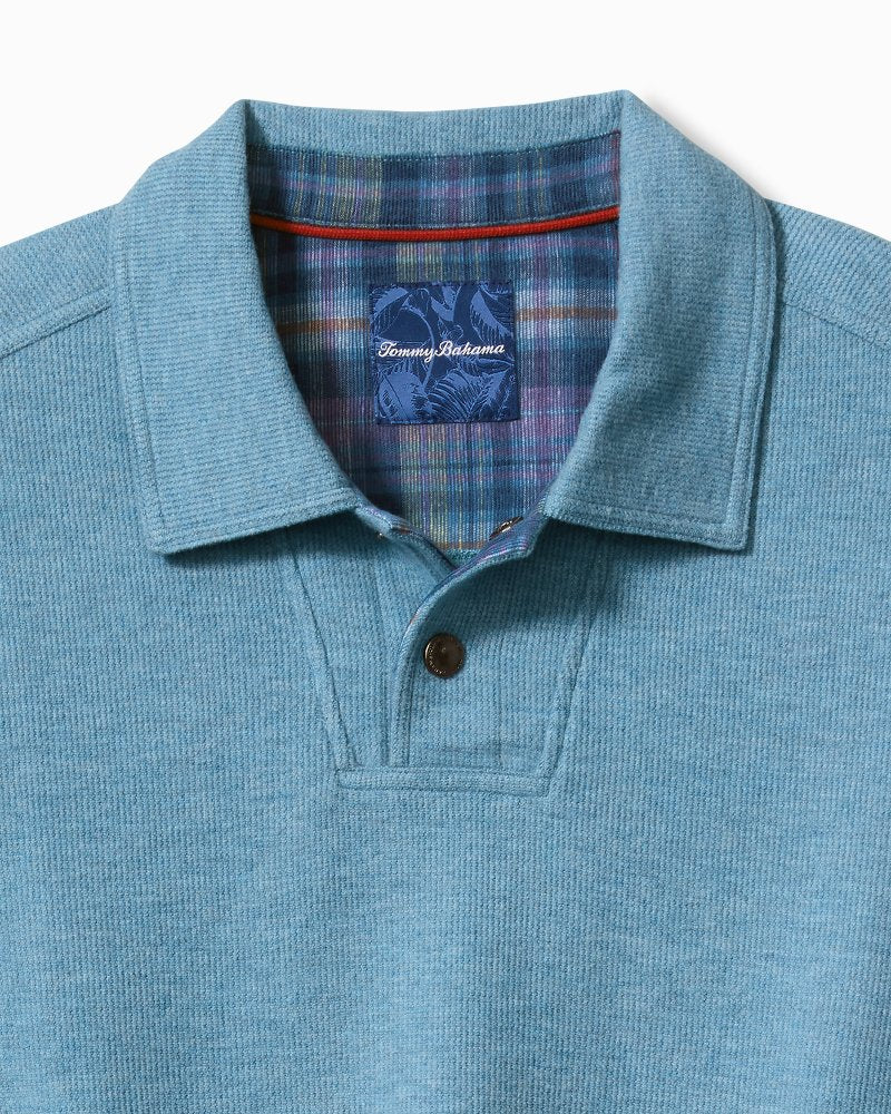 Tommy Bahama | Big & Tall Las Arias Sweatshirt Polo / Corfu Blue Heather