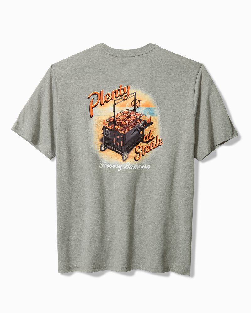 Tommy Bahama | Big & Tall Plenty at Steak Graphic T-Shirt / Grey Heather