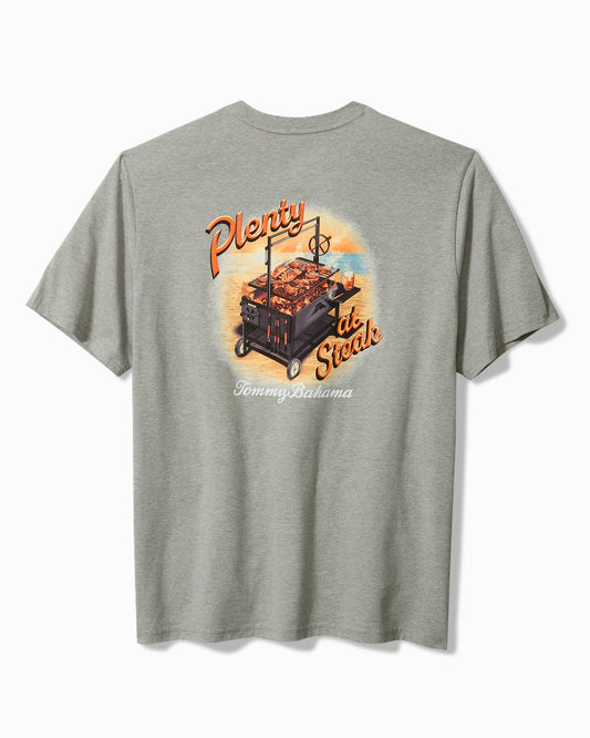 Tommy Bahama | Big & Tall Plenty at Steak Graphic T-Shirt / Grey Heather