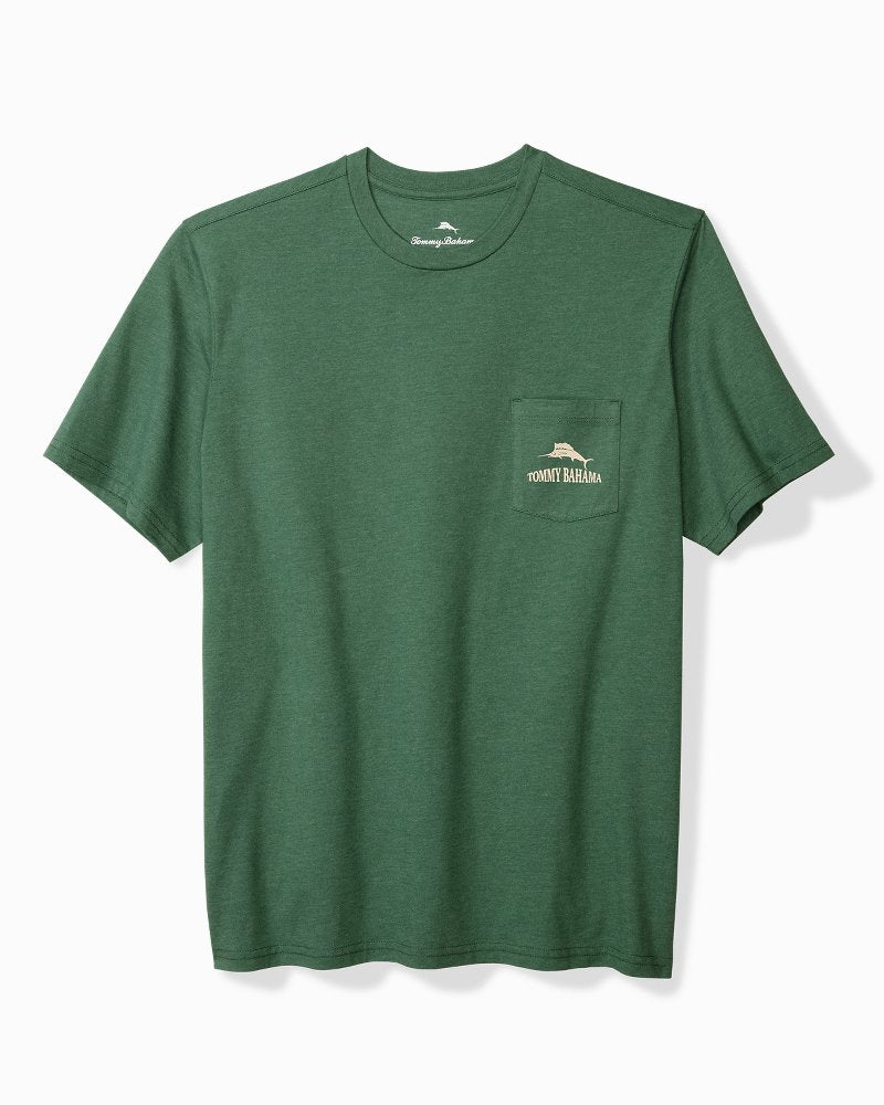 Tommy Bahama | Big & Tall Between the Ryes Graphic Pocket T-Shirt / Green Meadow Heather