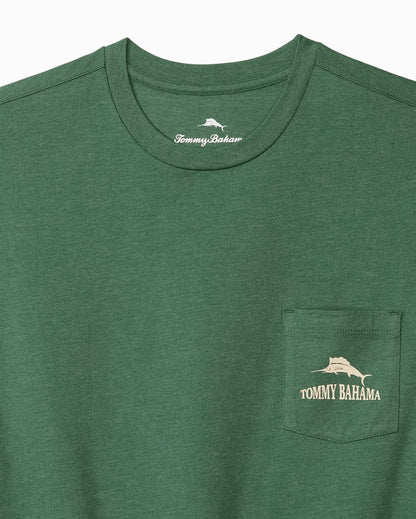 Tommy Bahama | Big & Tall Between the Ryes Graphic Pocket T-Shirt / Green Meadow Heather