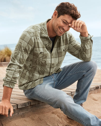 Tommy Bahama | Big & Tall Fireside Palm Springs Stretch Flannel Shirt / Tea Leaf