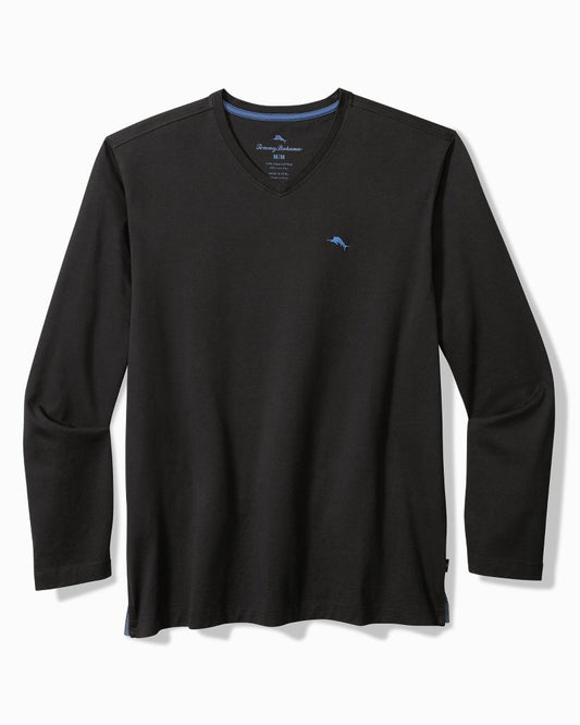 Tommy Bahama | Big & Tall Bali Skyline V-Neck Long-Sleeve T-Shirt / Black