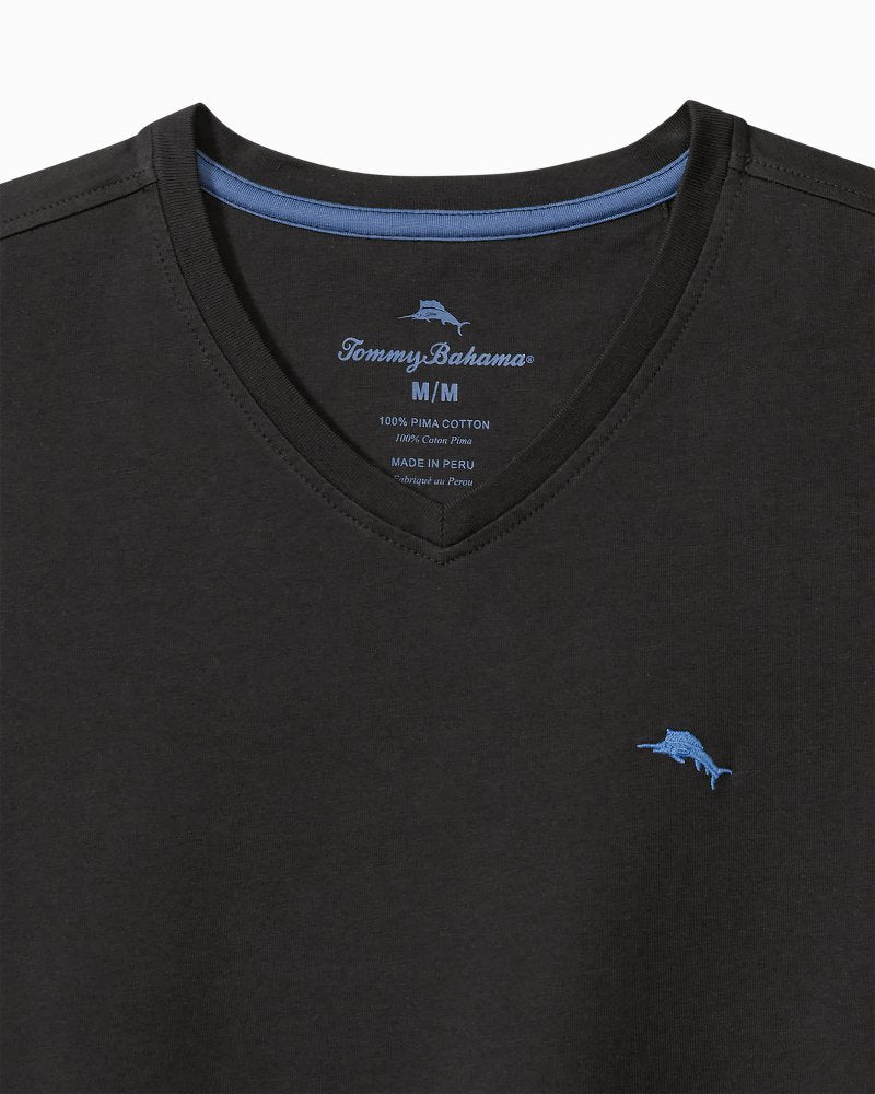 Tommy Bahama | Big & Tall Bali Skyline V-Neck Long-Sleeve T-Shirt / Black