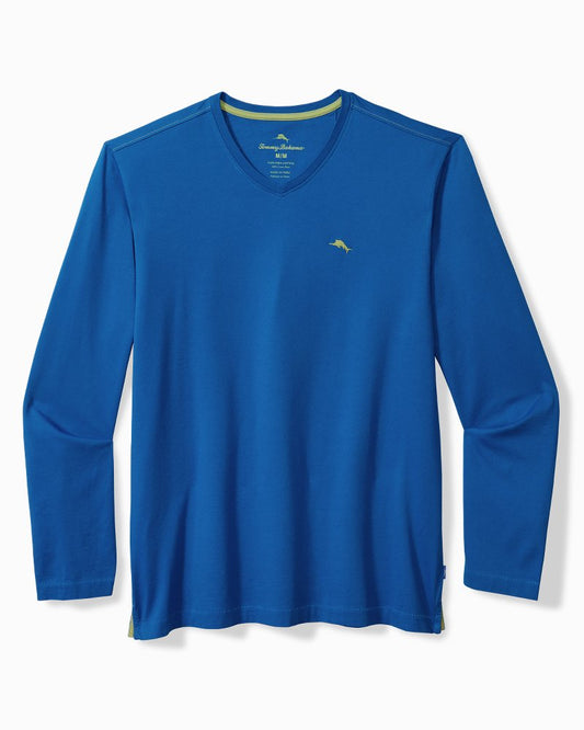 Tommy Bahama | Big & Tall Bali Skyline V-Neck Long-Sleeve T-Shirt / Cobalt Sea