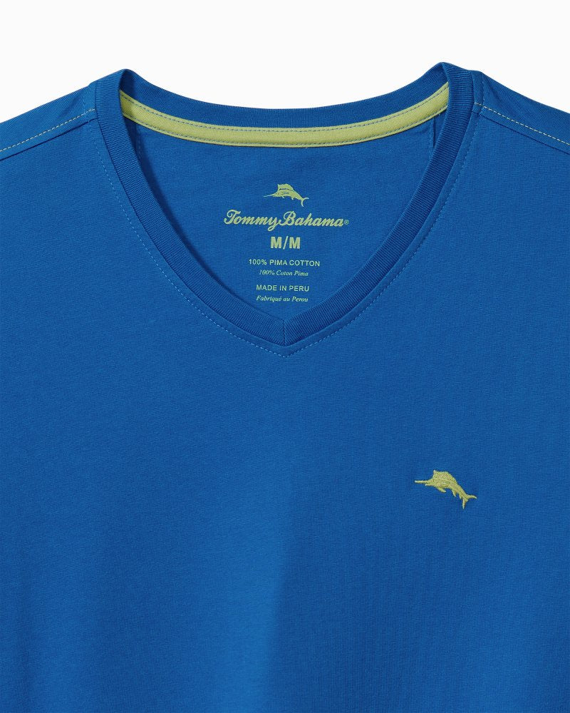 Tommy Bahama | Big & Tall Bali Skyline V-Neck Long-Sleeve T-Shirt / Cobalt Sea