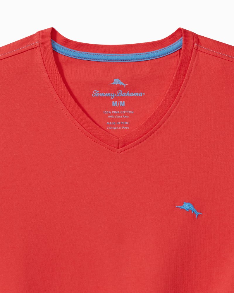 Tommy Bahama | Big & Tall Bali Skyline V-Neck Long-Sleeve T-Shirt / Zanzibar Red