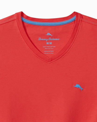 Tommy Bahama | Big & Tall Bali Skyline V-Neck Long-Sleeve T-Shirt / Zanzibar Red