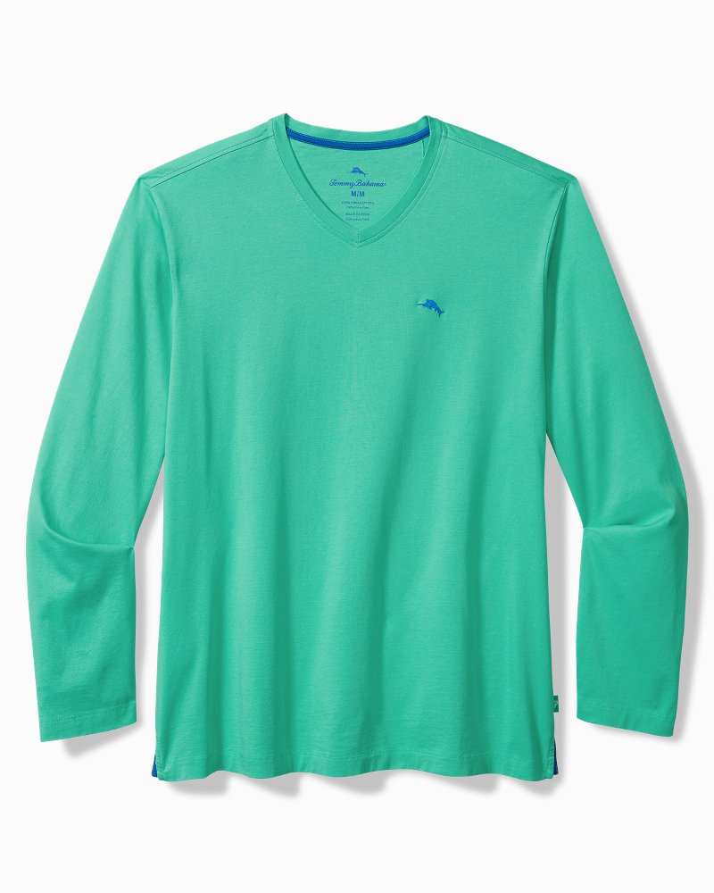 Tommy Bahama | Big & Tall Bali Skyline V-Neck Long-Sleeve T-Shirt / Kohala Teal
