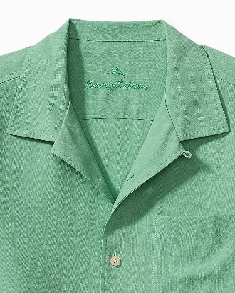 Tommy Bahama | Big & Tall Hawaiian Herringbone Camp Shirt / Spring Pool