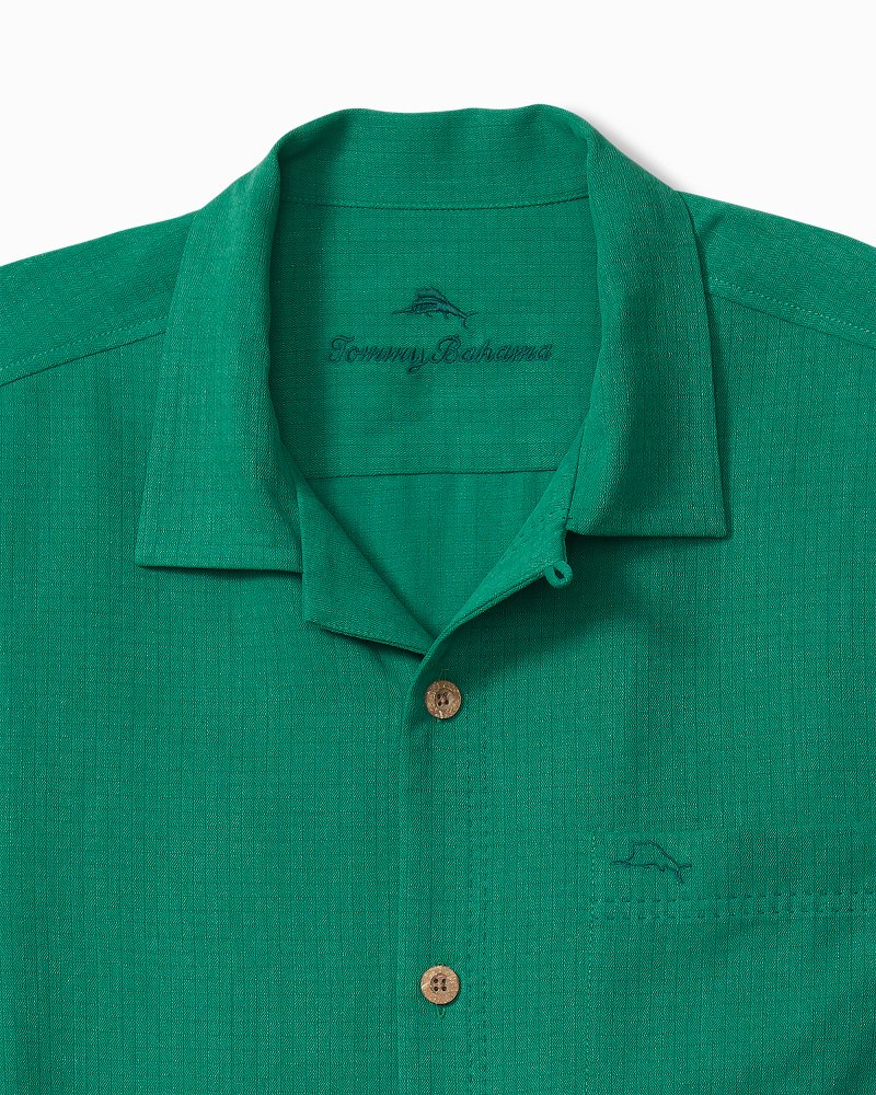 Tommy Bahama | Big & Tall Coastal Breeze Check IslandZone® Camp Shirt / Cadmium Green