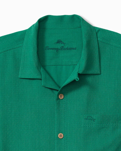 Tommy Bahama | Big & Tall Coastal Breeze Check IslandZone® Camp Shirt / Cadmium Green