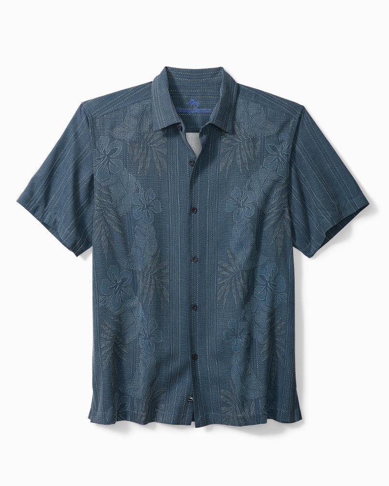 Tommy Bahama | Big & Tall Bali Border Silk Camp Shirt / Navy