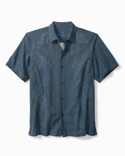 Tommy Bahama | Big & Tall Bali Border Silk Camp Shirt / Navy