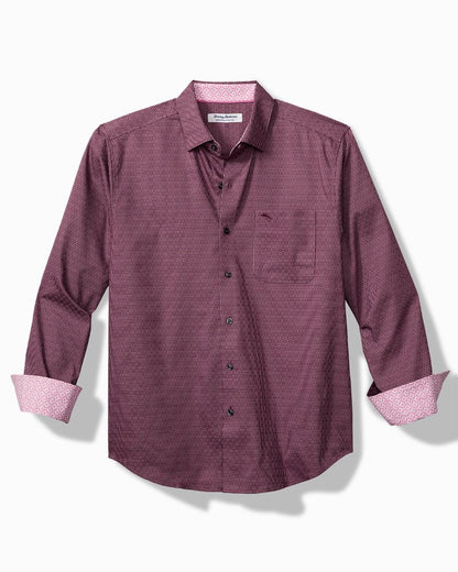 Tommy Bahama | Big & Tall Sarasota Stretch Ventura Isles IslandZone® Stripe Shirt / Grape Wine