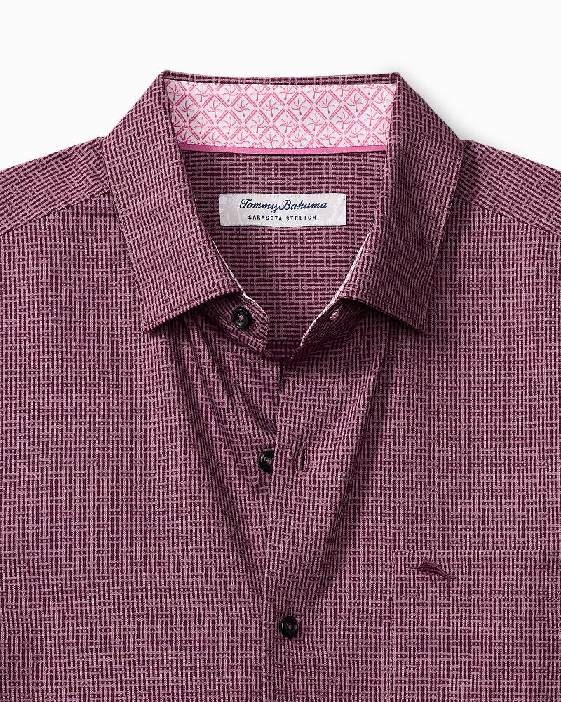 Tommy Bahama | Big & Tall Sarasota Stretch Ventura Isles IslandZone® Stripe Shirt / Grape Wine
