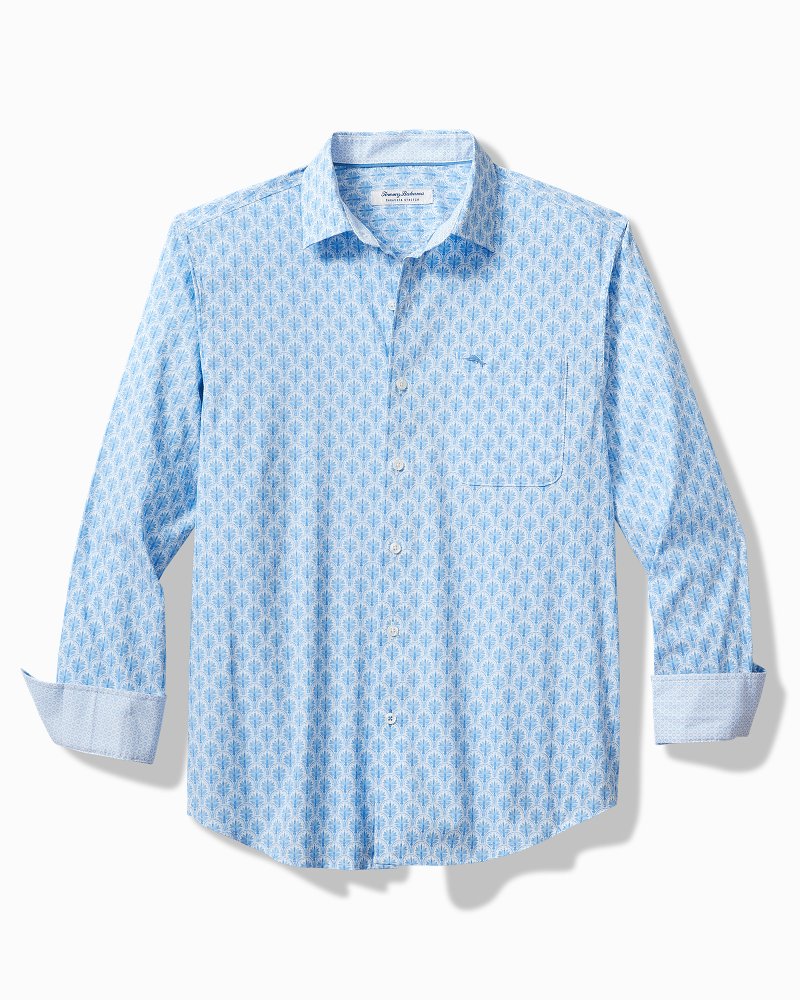 Tommy Bahama | Big & Tall Sarasota Stretch Palm Tiles IslandZone® Shirt / Palace Blue