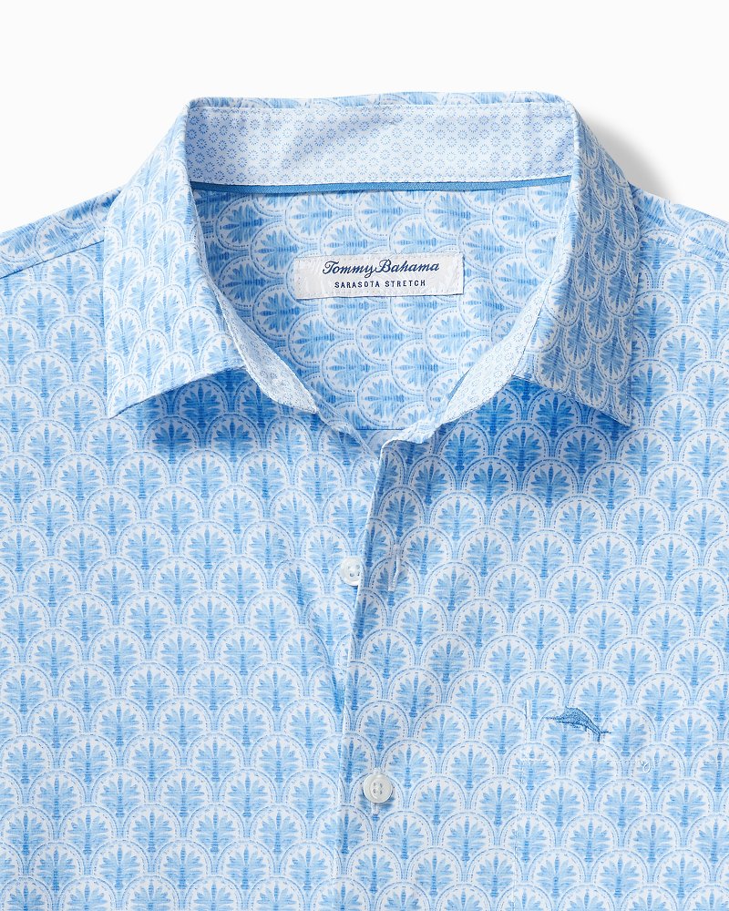 Tommy Bahama | Big & Tall Sarasota Stretch Palm Tiles IslandZone® Shirt / Palace Blue